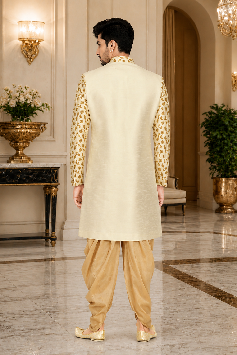 Men's Cream Indo-Western