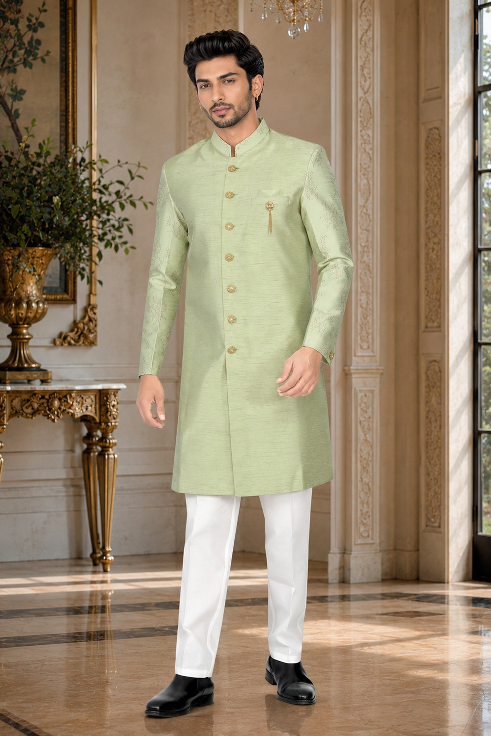 Men's Green Indo-Western