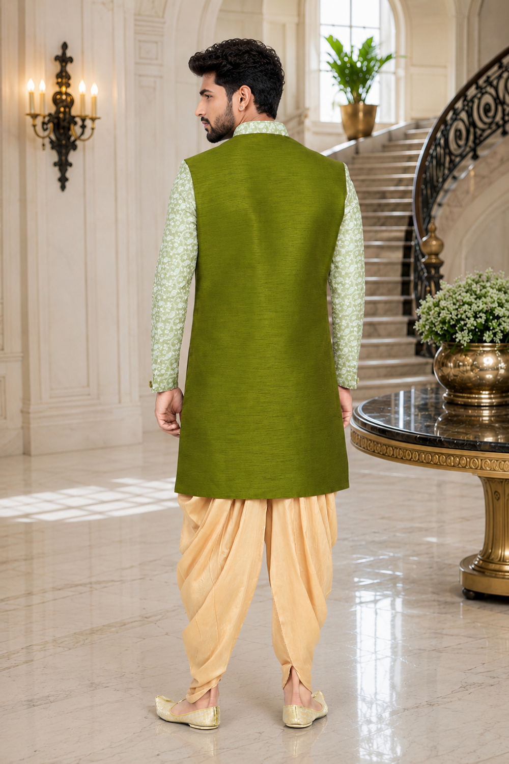 Men's Green Indo-Western