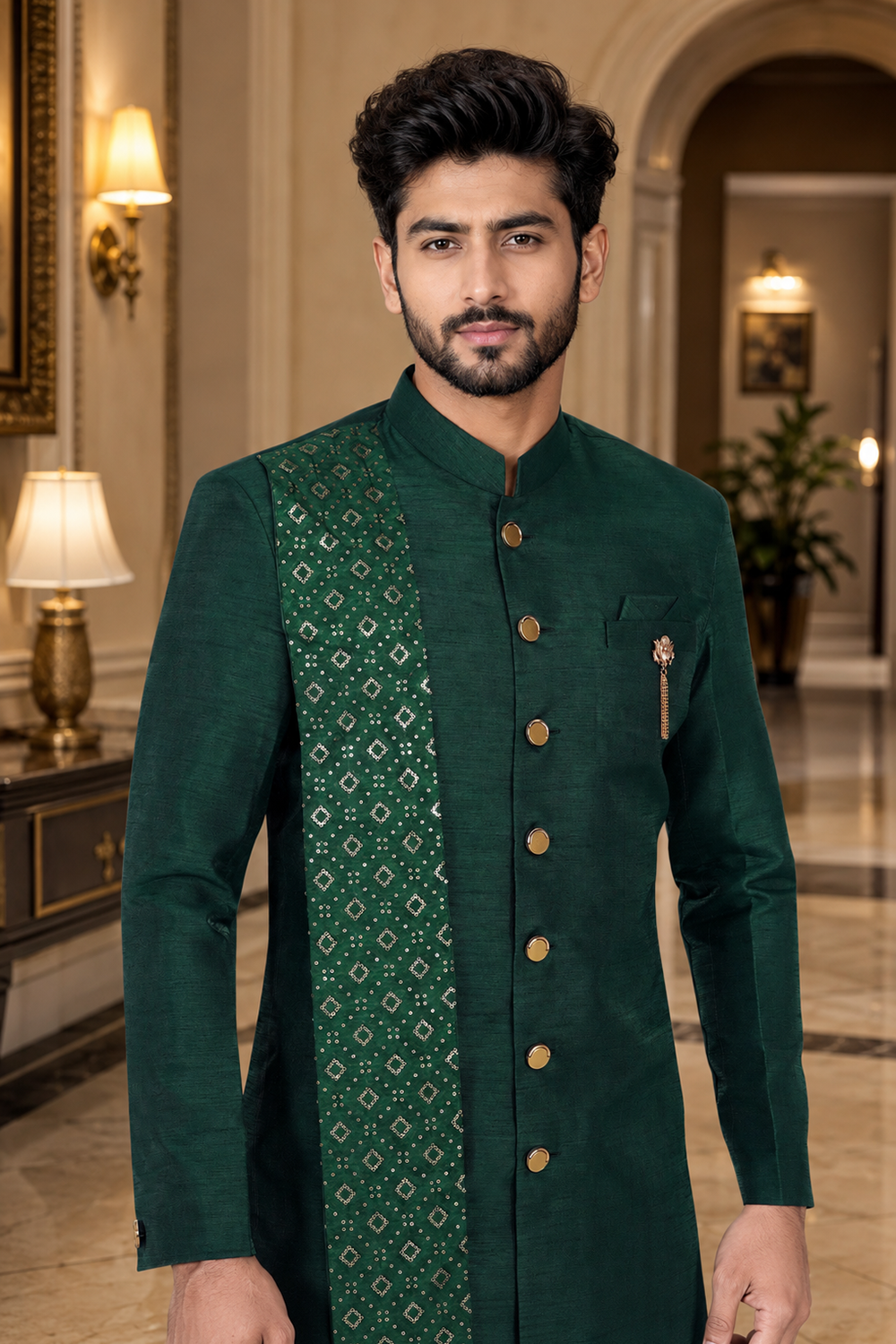 Men's Green Indo-Western
