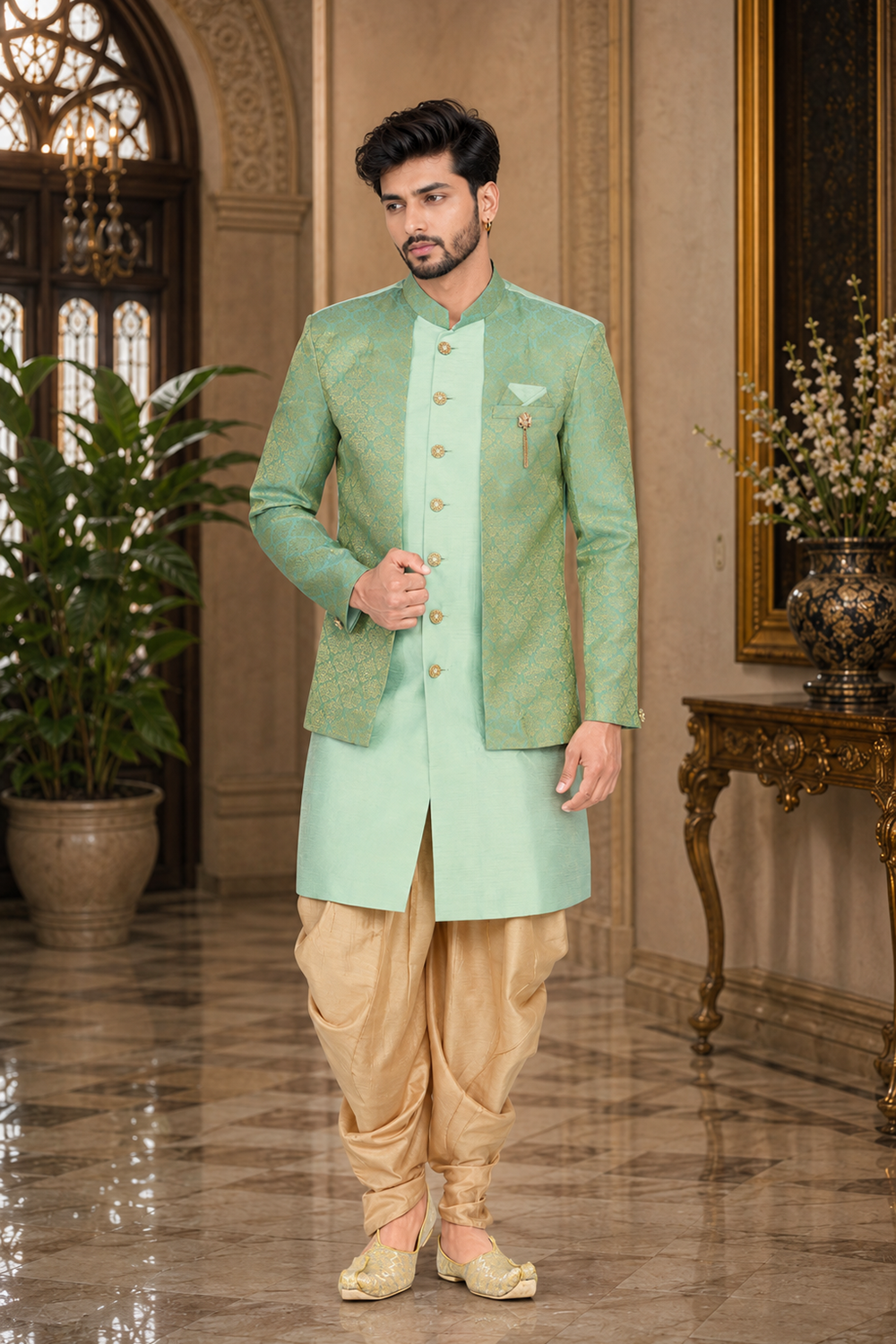 Men's Green Indo-Western
