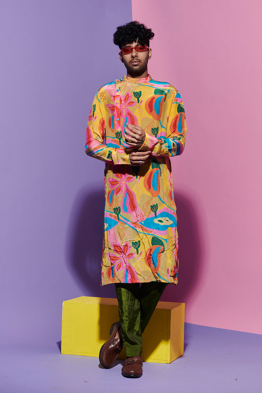 Men's kurta in croissant print