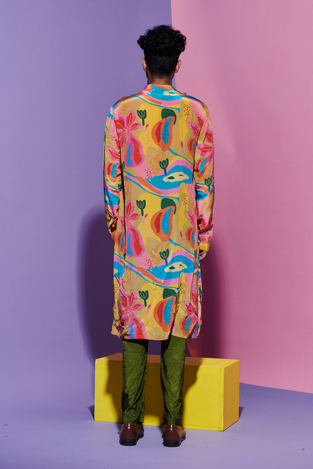 Men's kurta in croissant print