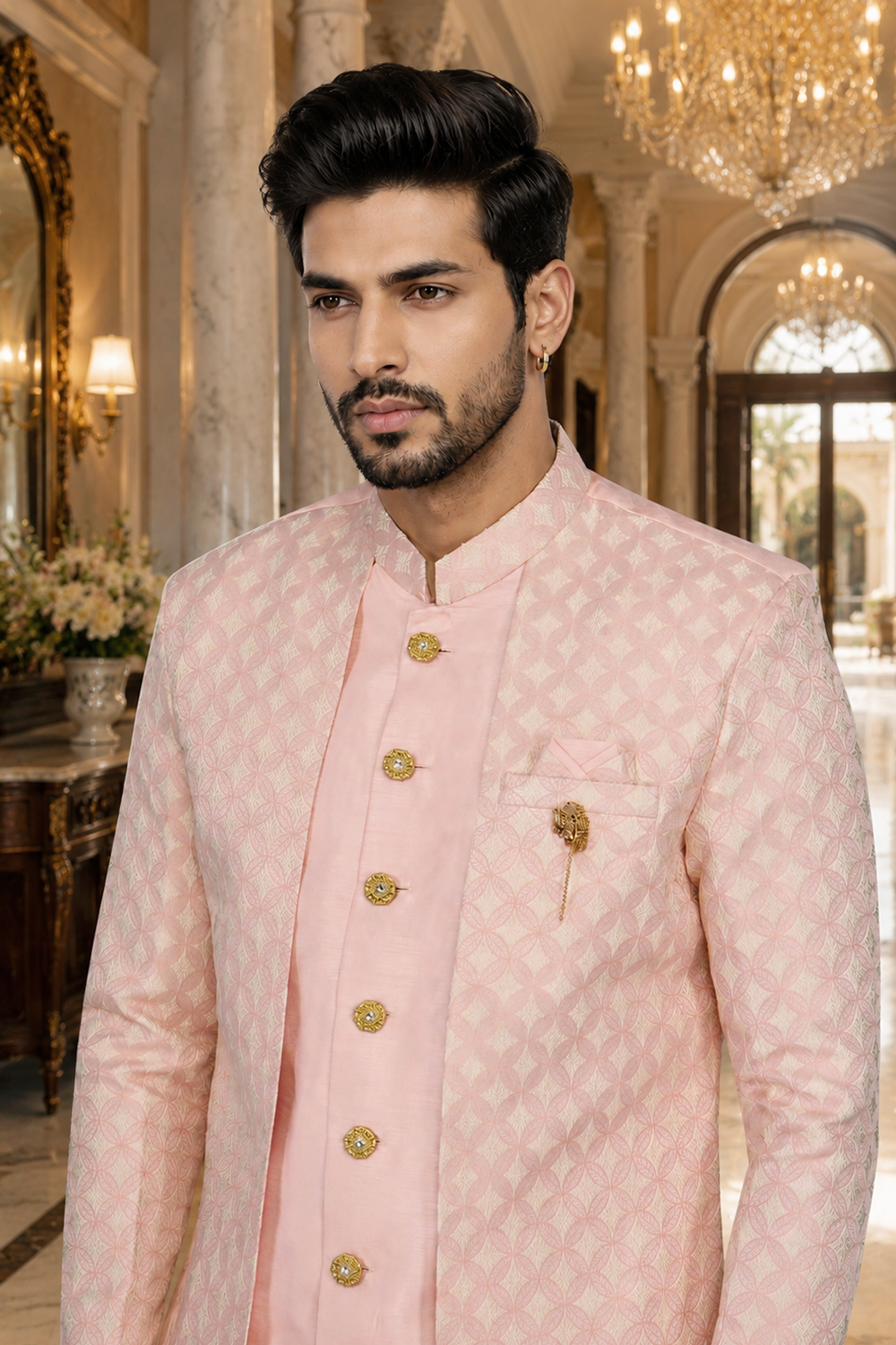 Men's Pink Indo-Western