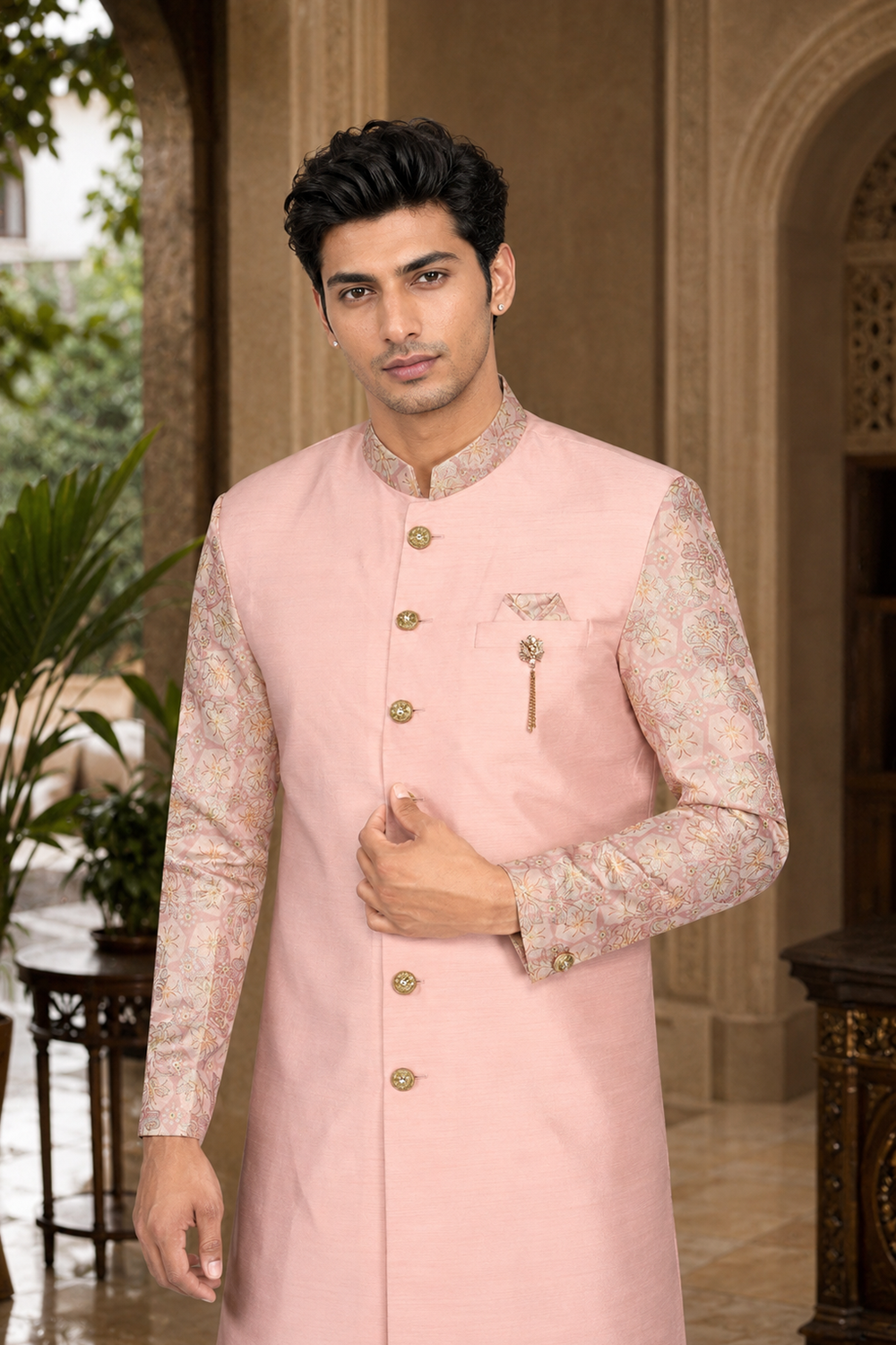 Men's Pink Indo-Western