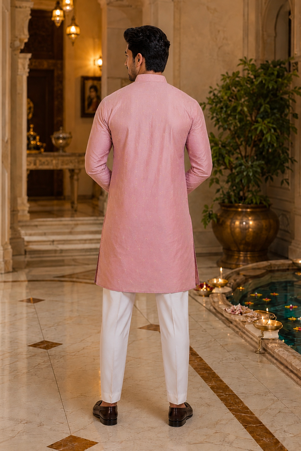 Men's Purple Cotton Kurta Set