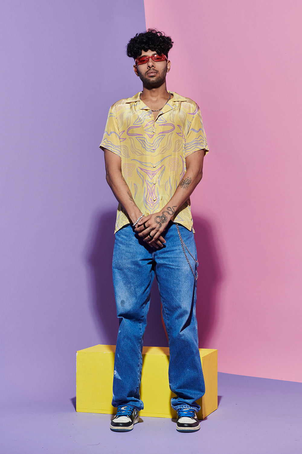 Men's Shirt in Amoeba Print