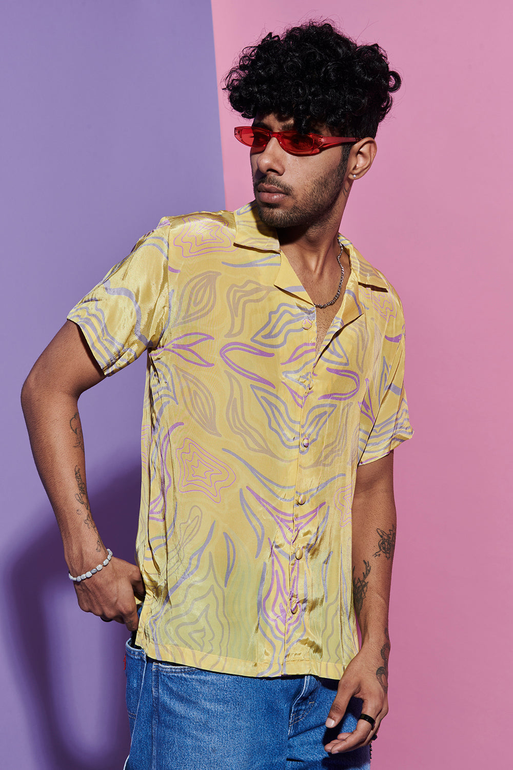Men's Shirt in Amoeba Print