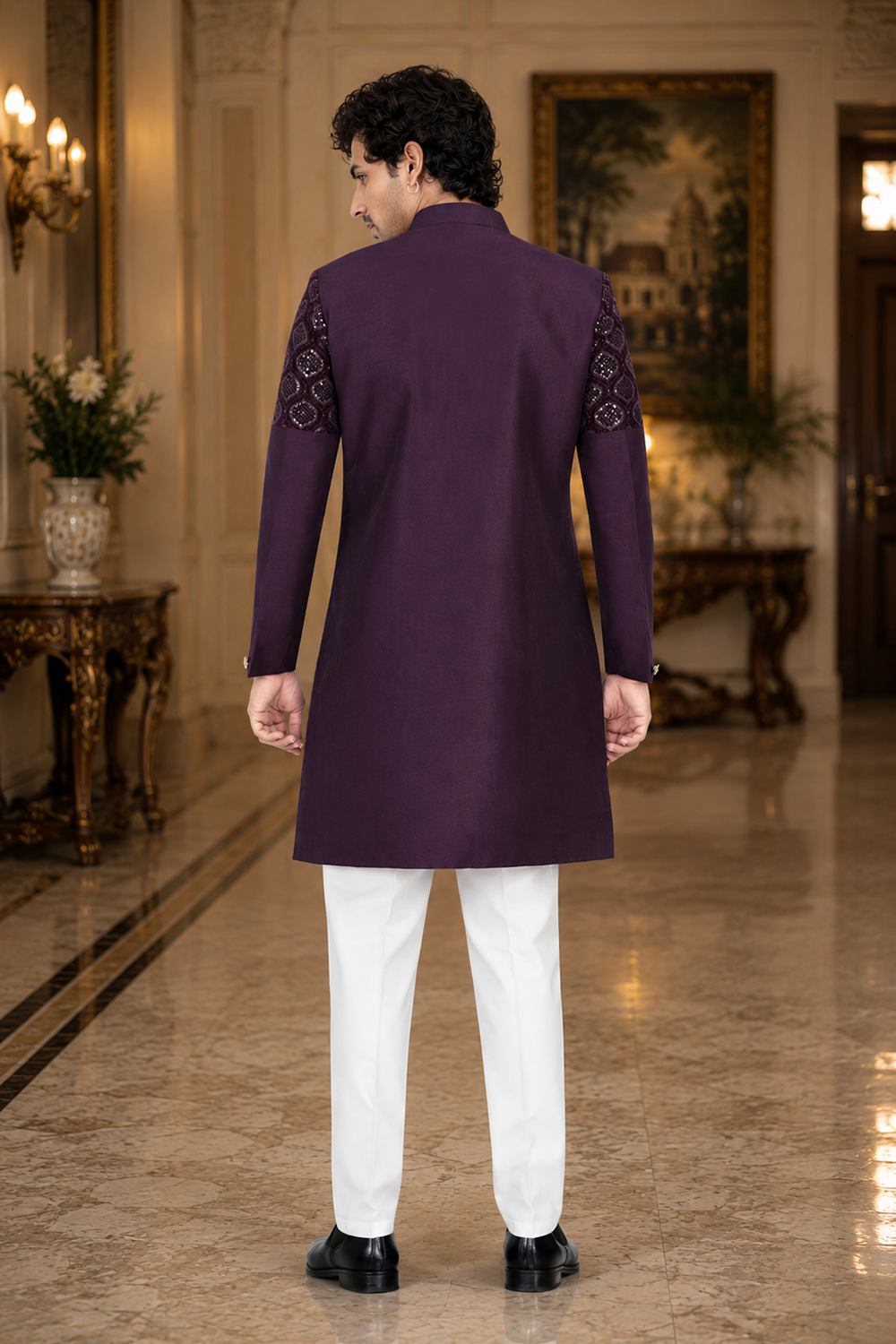 Men's Wine Indo-Western