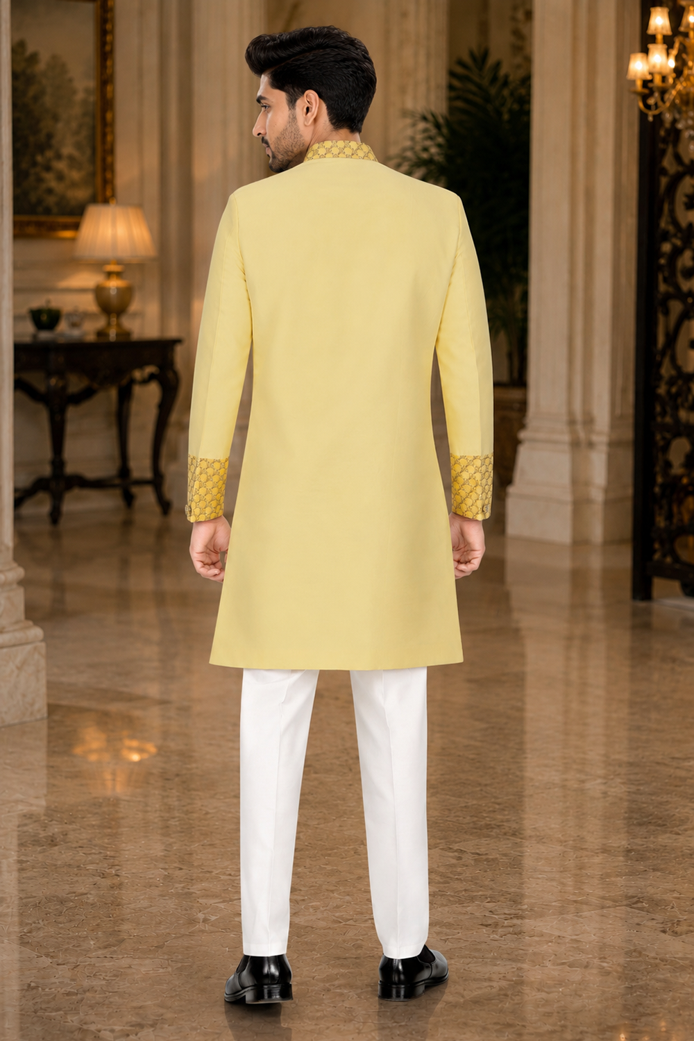Men's Yellow Indo-Western