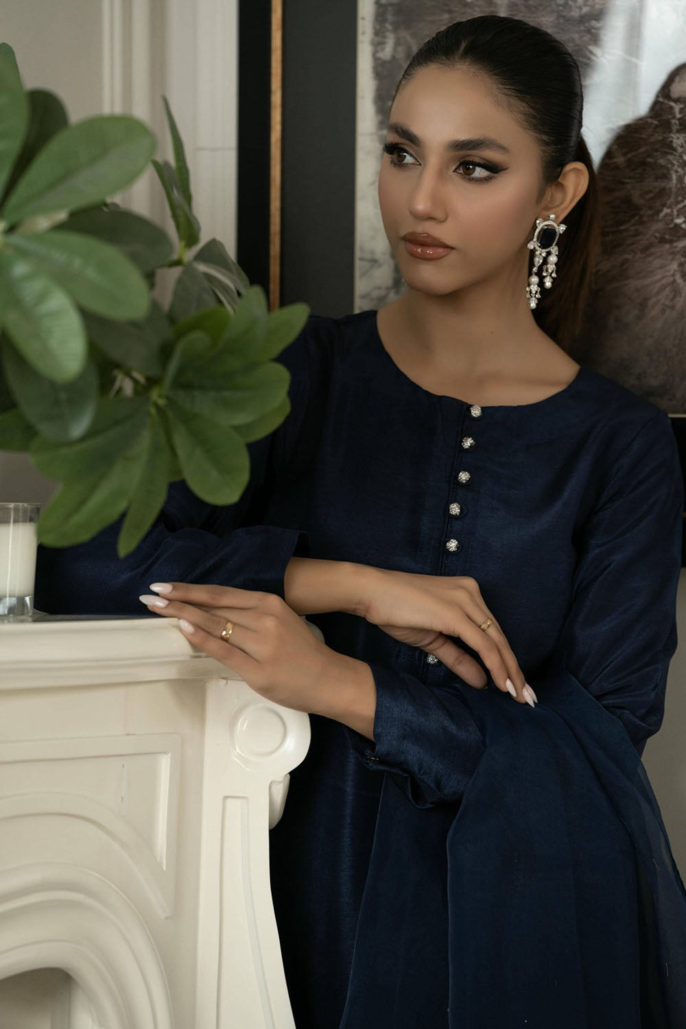 Midnight Navy Pure Silk Kurta Set