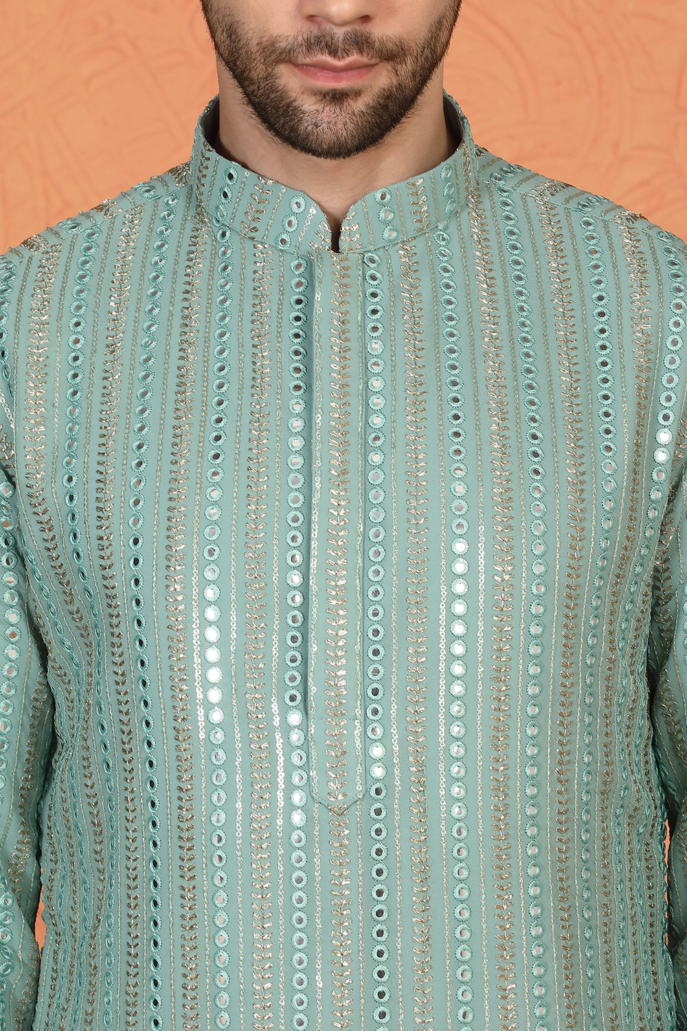 Mihir Embroidered Kurta  with Loose Fit Back Elastic Parallel Pants