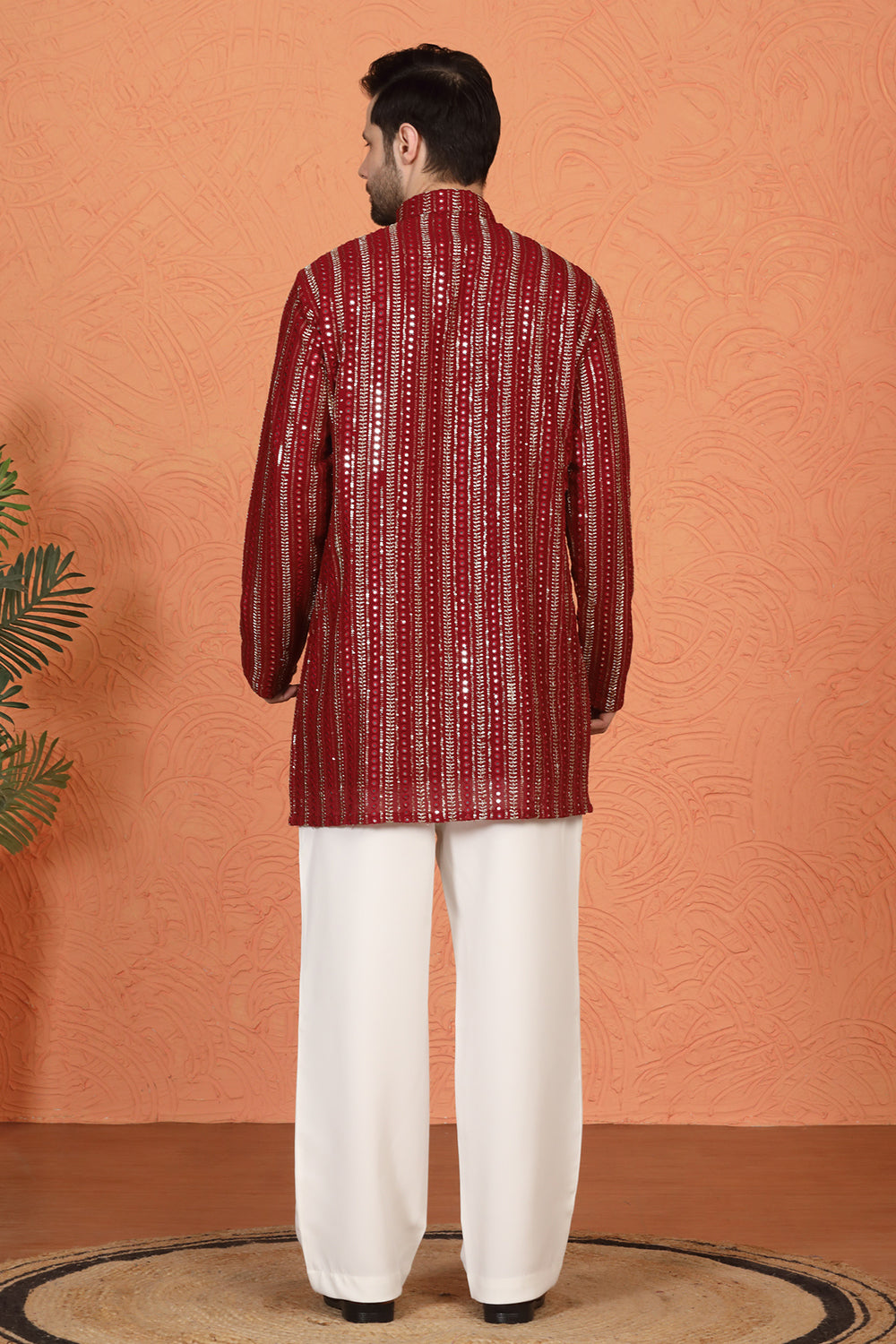 Mihir Embroidered Kurta  with Loose Fit Back Elastic Parallel Pants