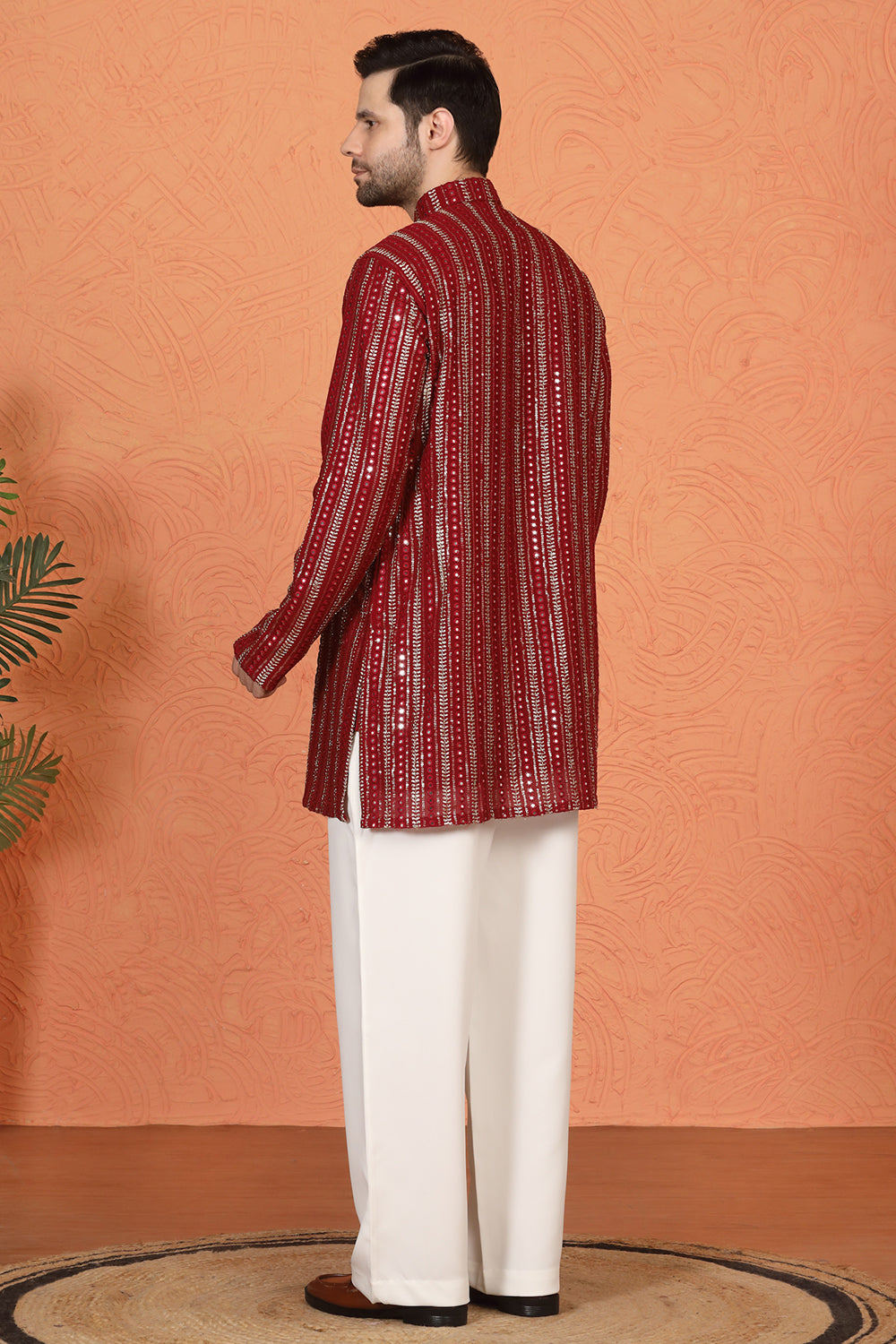 Mihir Embroidered Kurta  with Loose Fit Back Elastic Parallel Pants