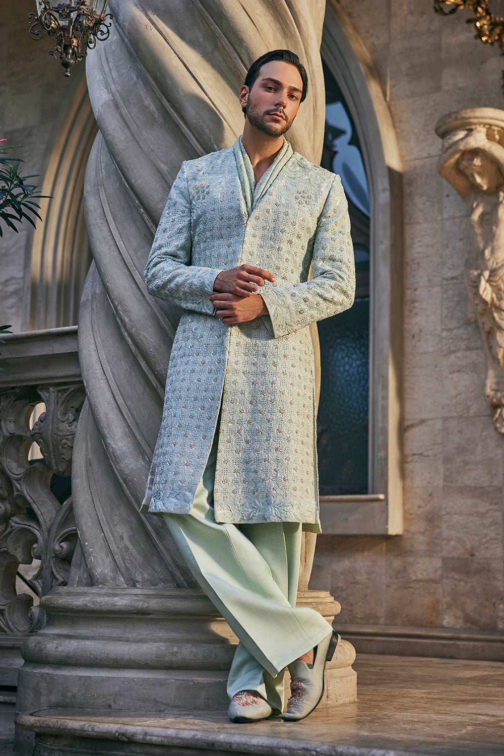 Mint Mirage Sherwani Set