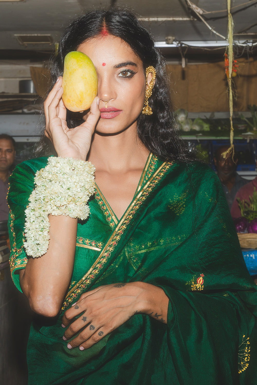 Mirchi panna Sari & Blouse