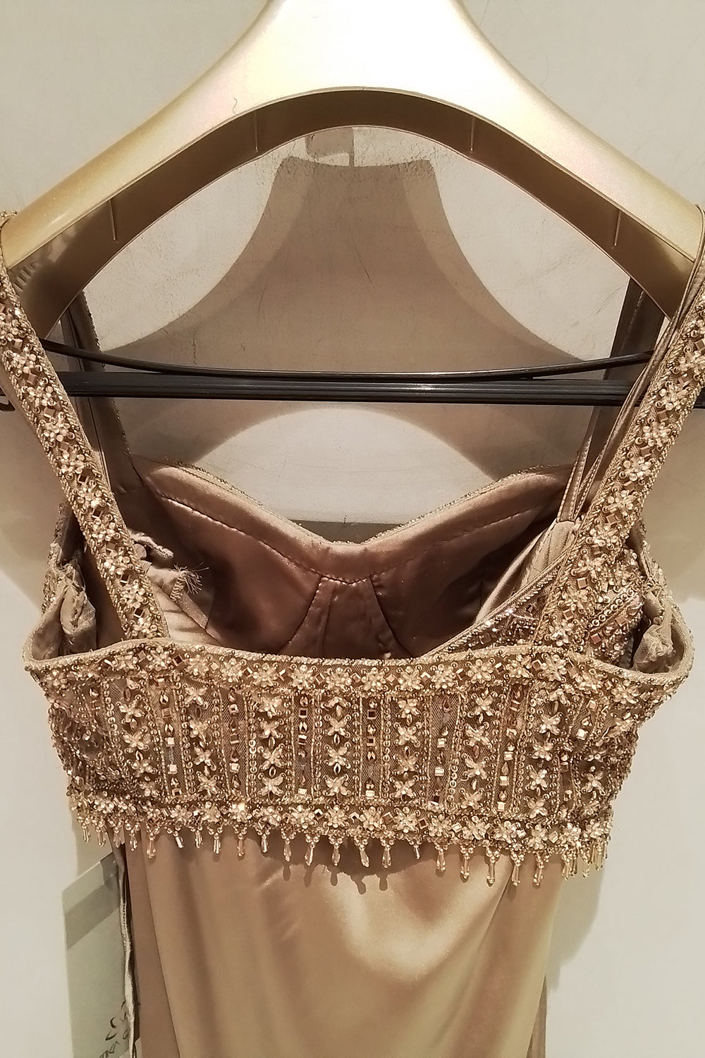 Mocha  Satin Drape Saree
