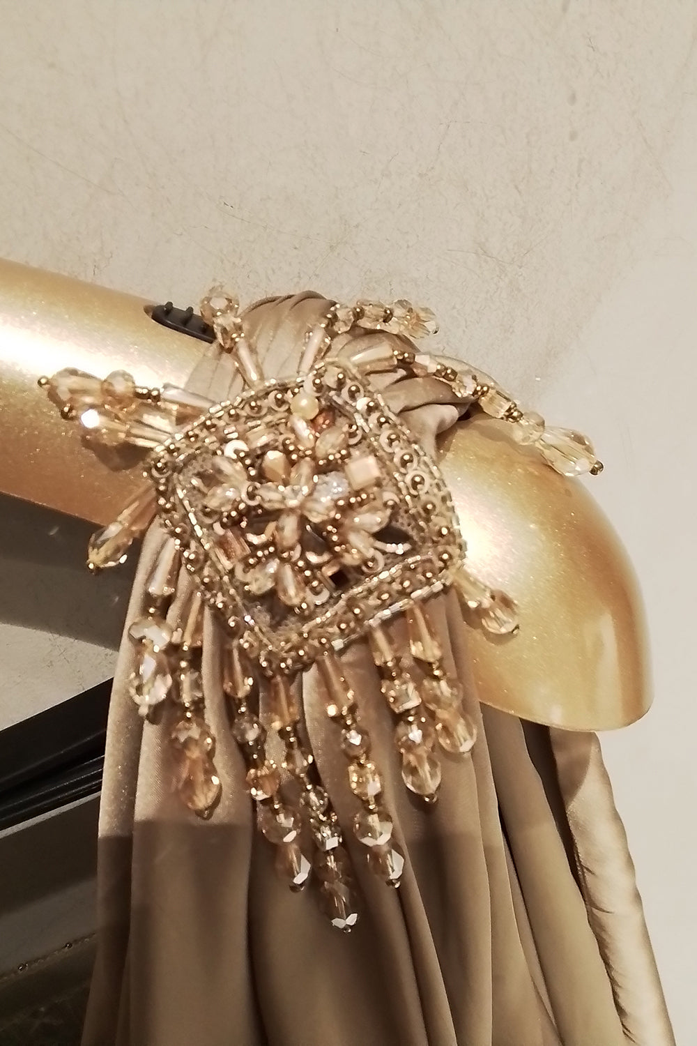 Mocha  Satin Drape Saree