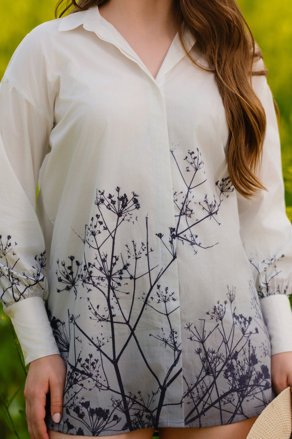 Monochrome Meadow Long Shirt