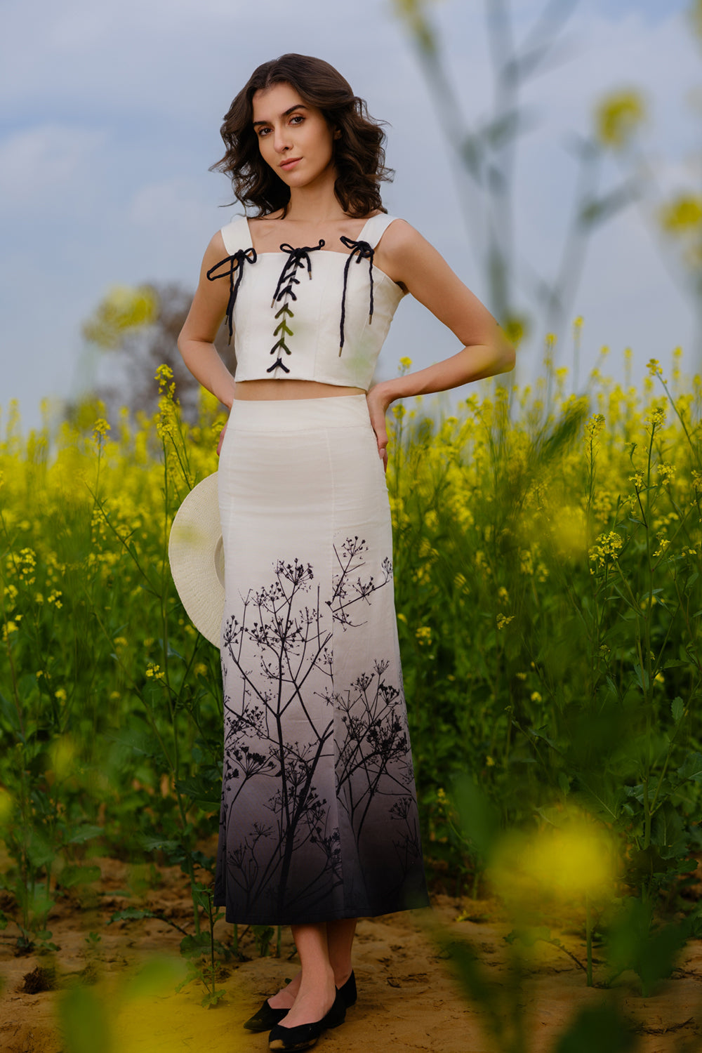 Monochrome Meadow Skirt