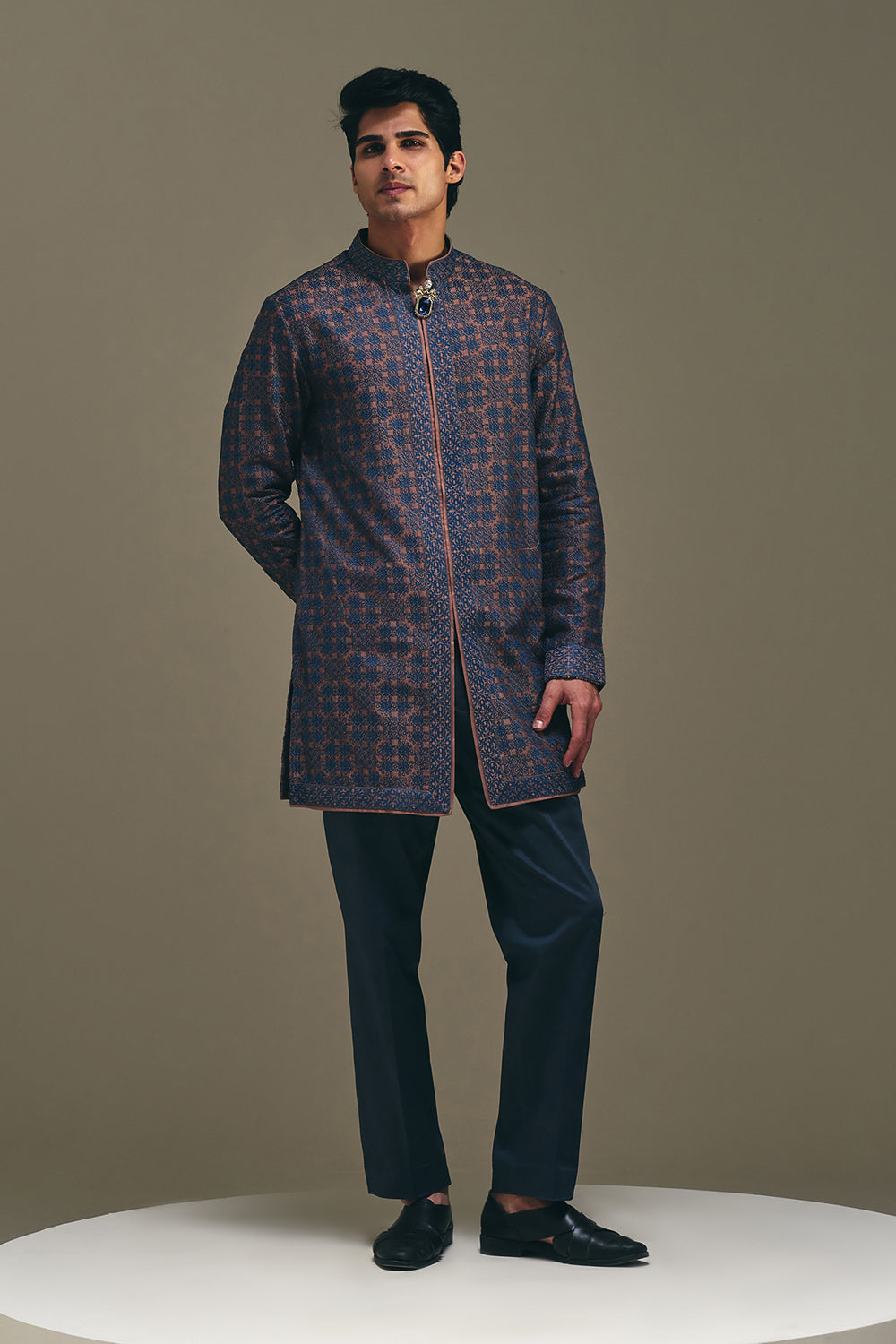 Mosaic Front Open Kurta Set