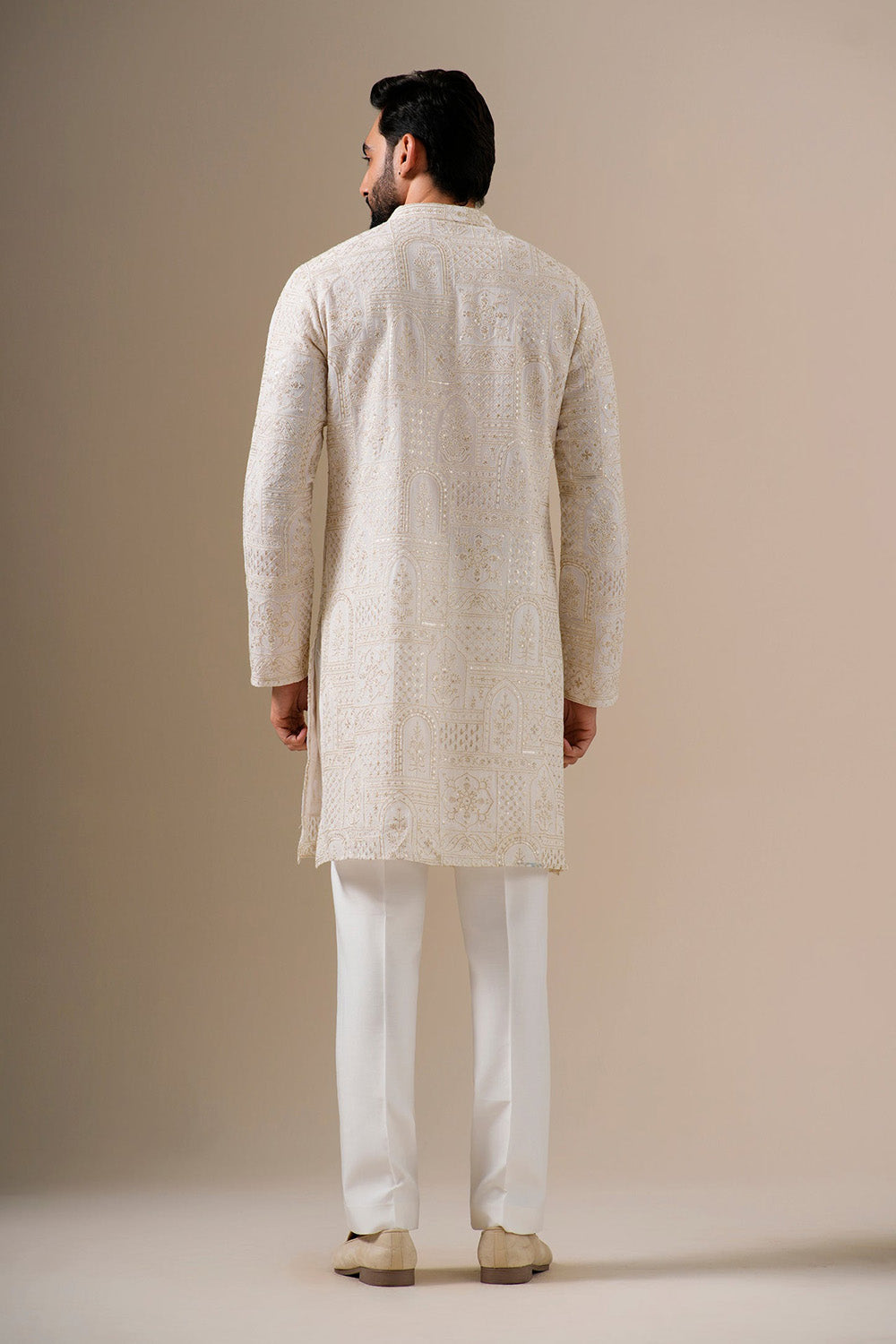 Mughal White & Gold Kurta Set