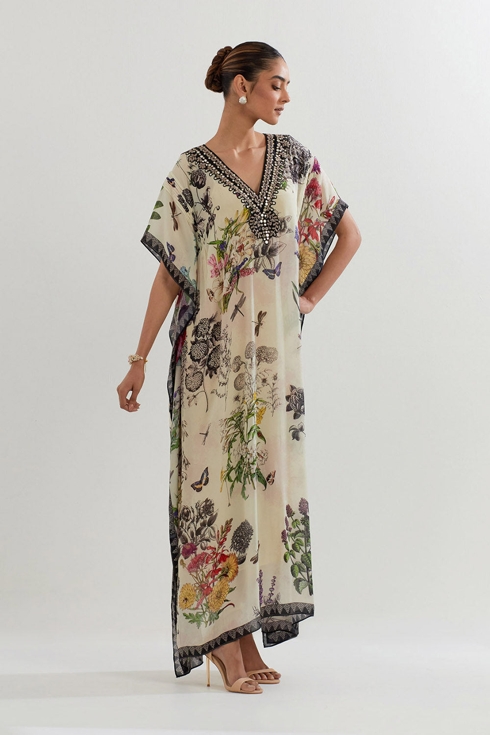 Multi Colour Botanica Printed Kaftan