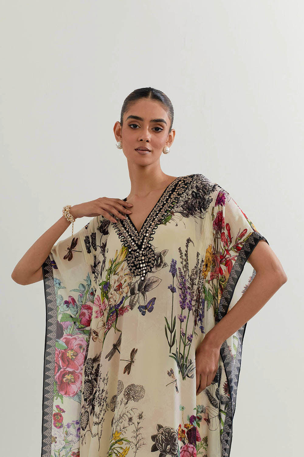 Multi Colour Botanica Printed Kaftan