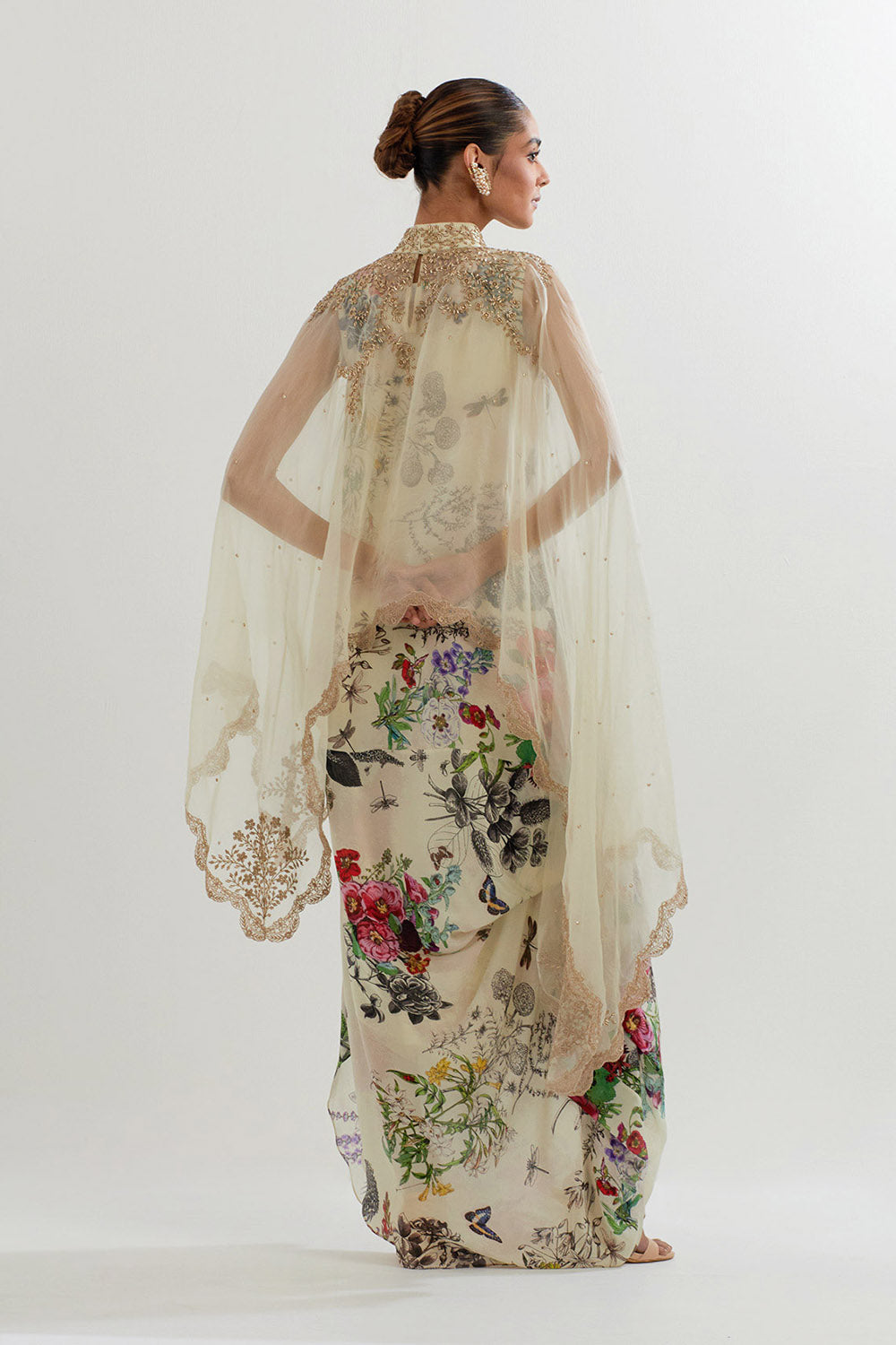 Multi Colour Cape With Dress