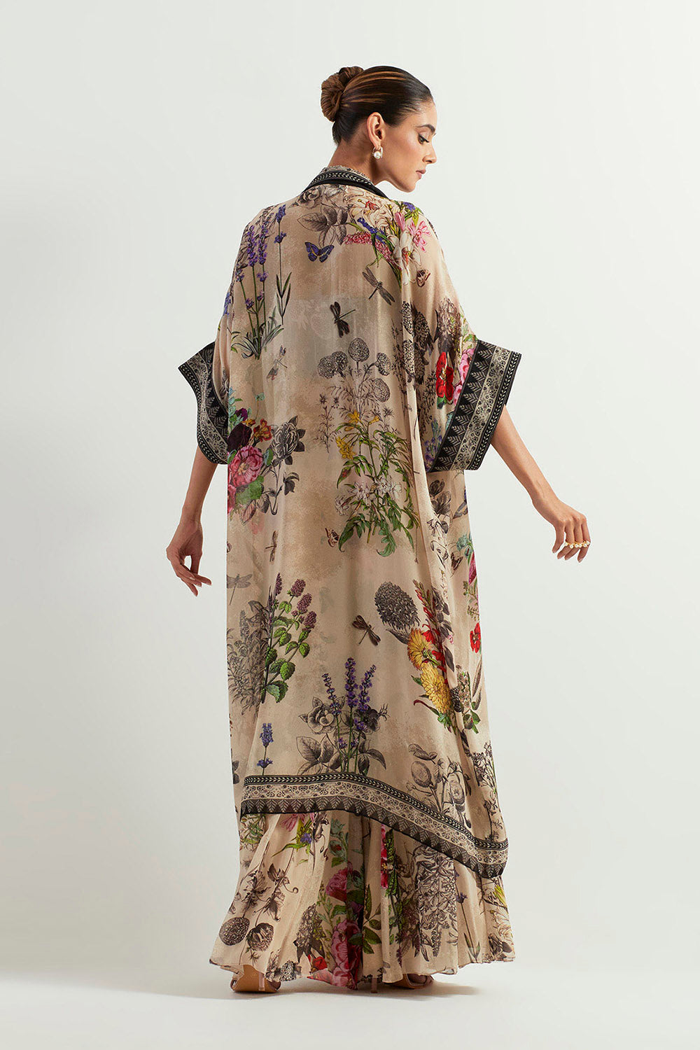 Multi Colour Cape With Inner And Sharara