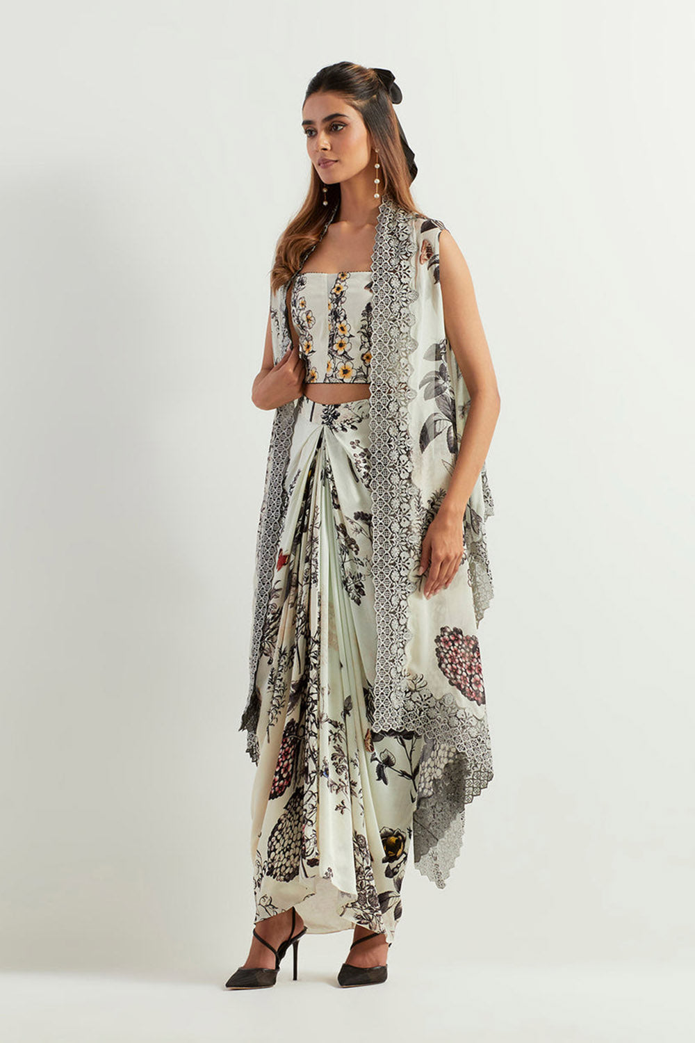 Multi Colour Cape With Inner And Skirt