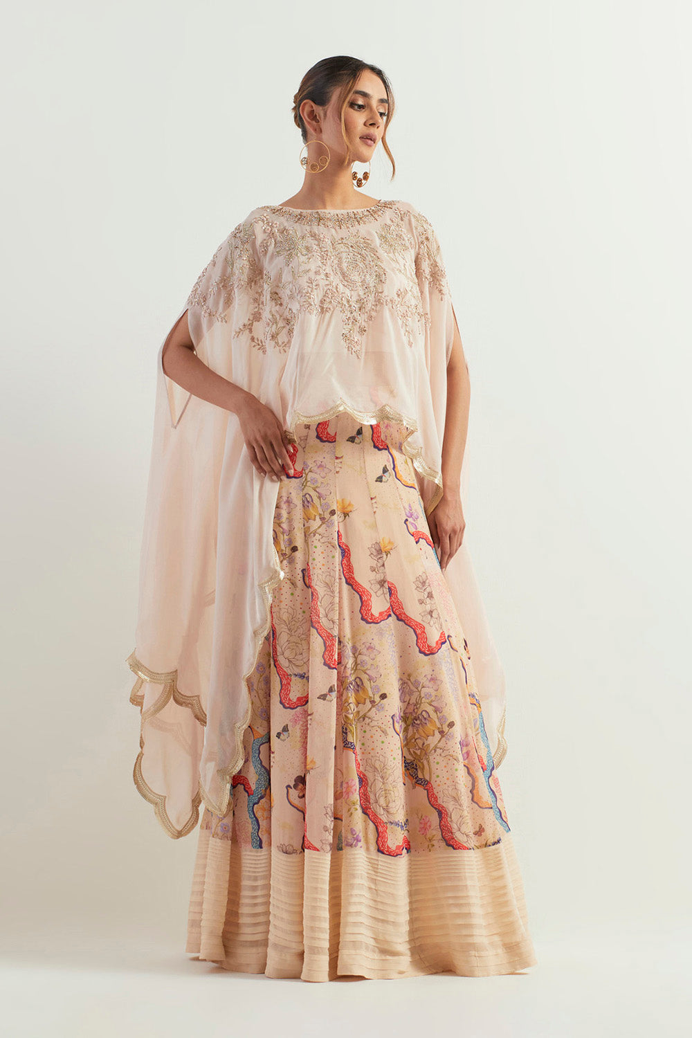 Multi Colour Cape With Inner And  Skirt