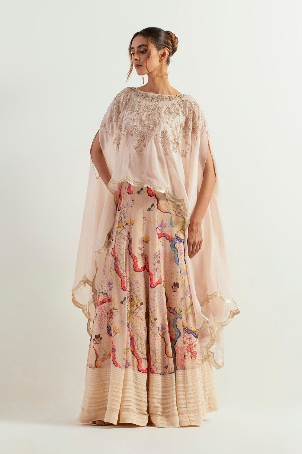 Multi Colour Cape With Inner And  Skirt