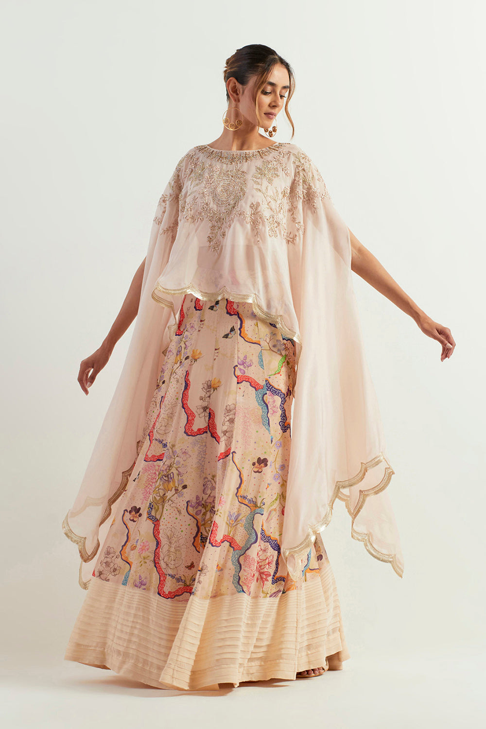 Multi Colour Cape With Inner And  Skirt