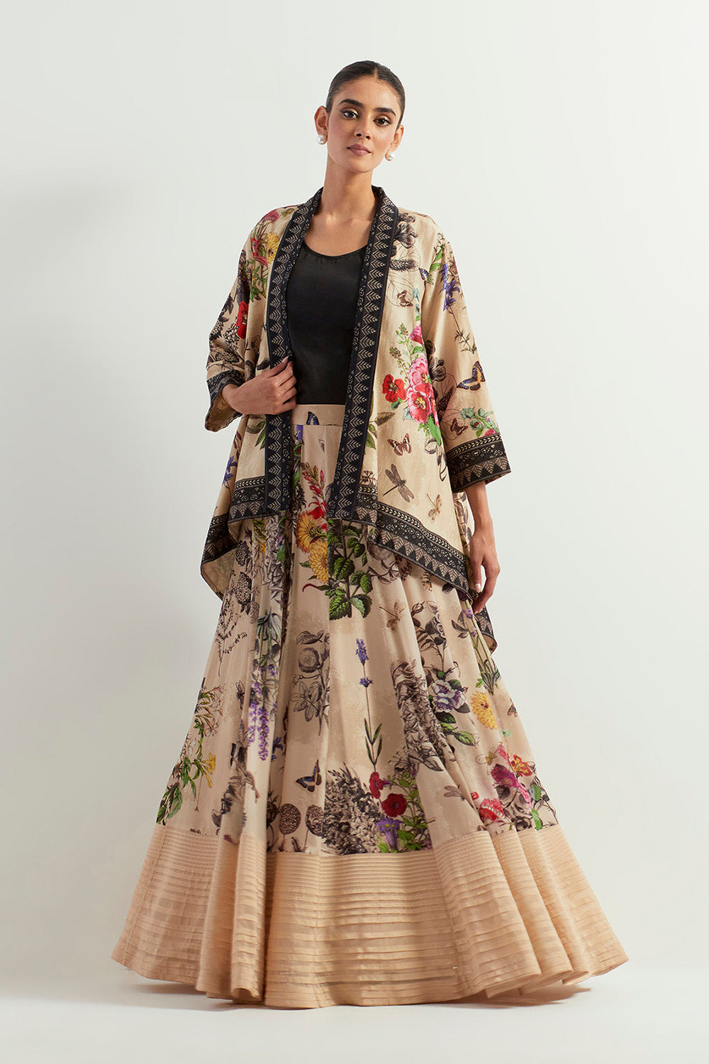 Multi Colour Cape With Inner And Skirt