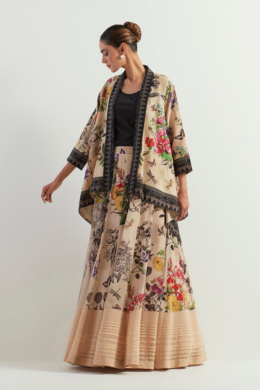 Multi Colour Cape With Inner And Skirt