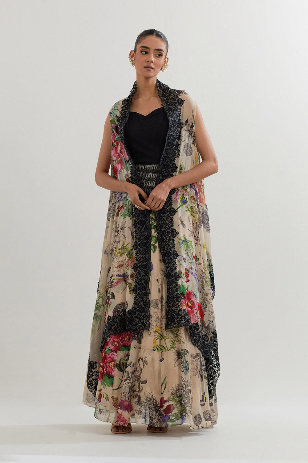 Multi Colour Cape With Inner And  Skirt