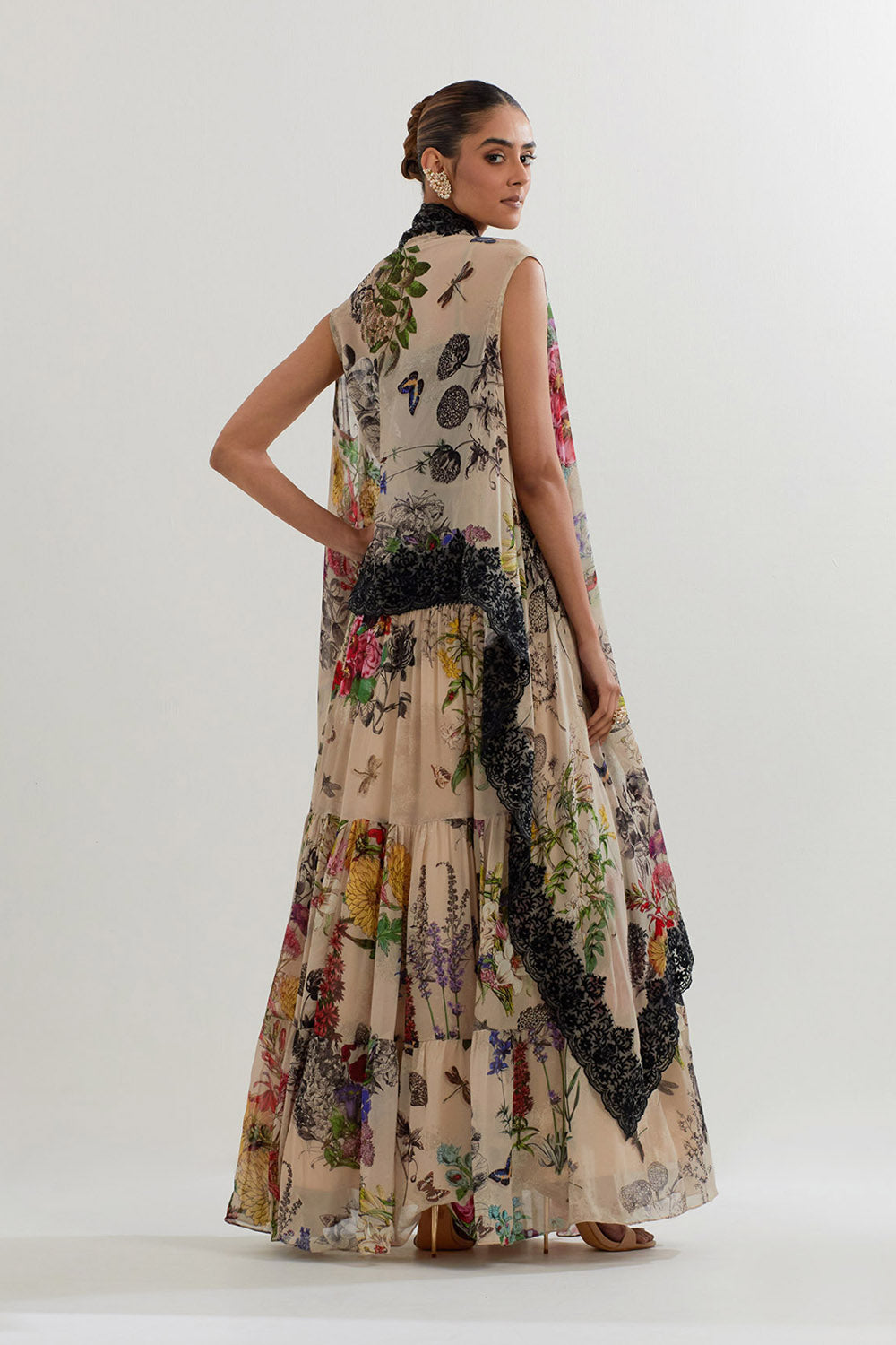 Multi Colour Cape With Inner And  Skirt