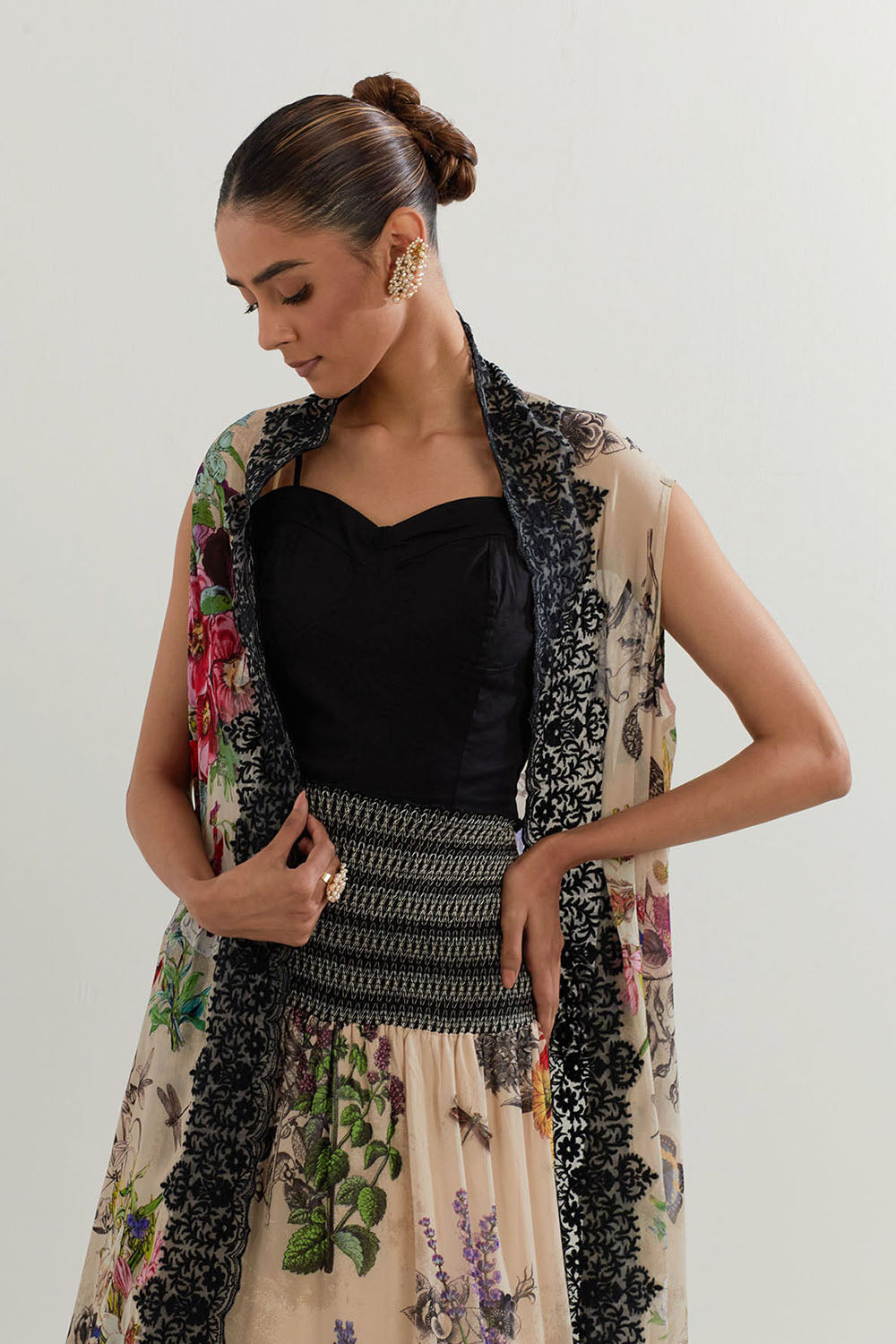 Multi Colour Cape With Inner And  Skirt