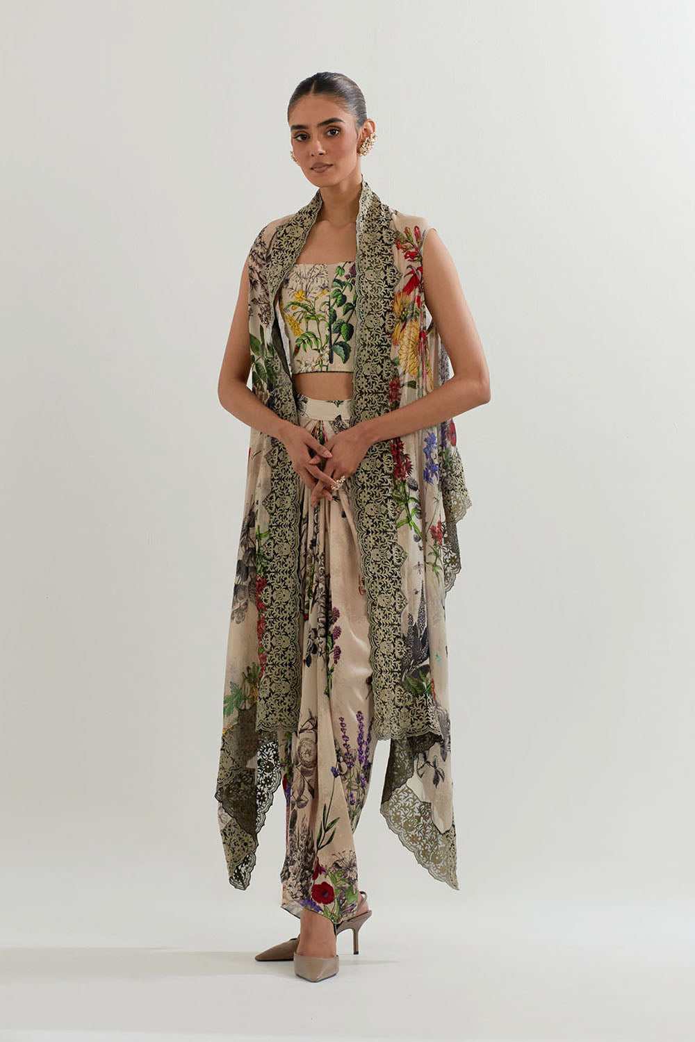 Multi Colour Cape With Skirt
