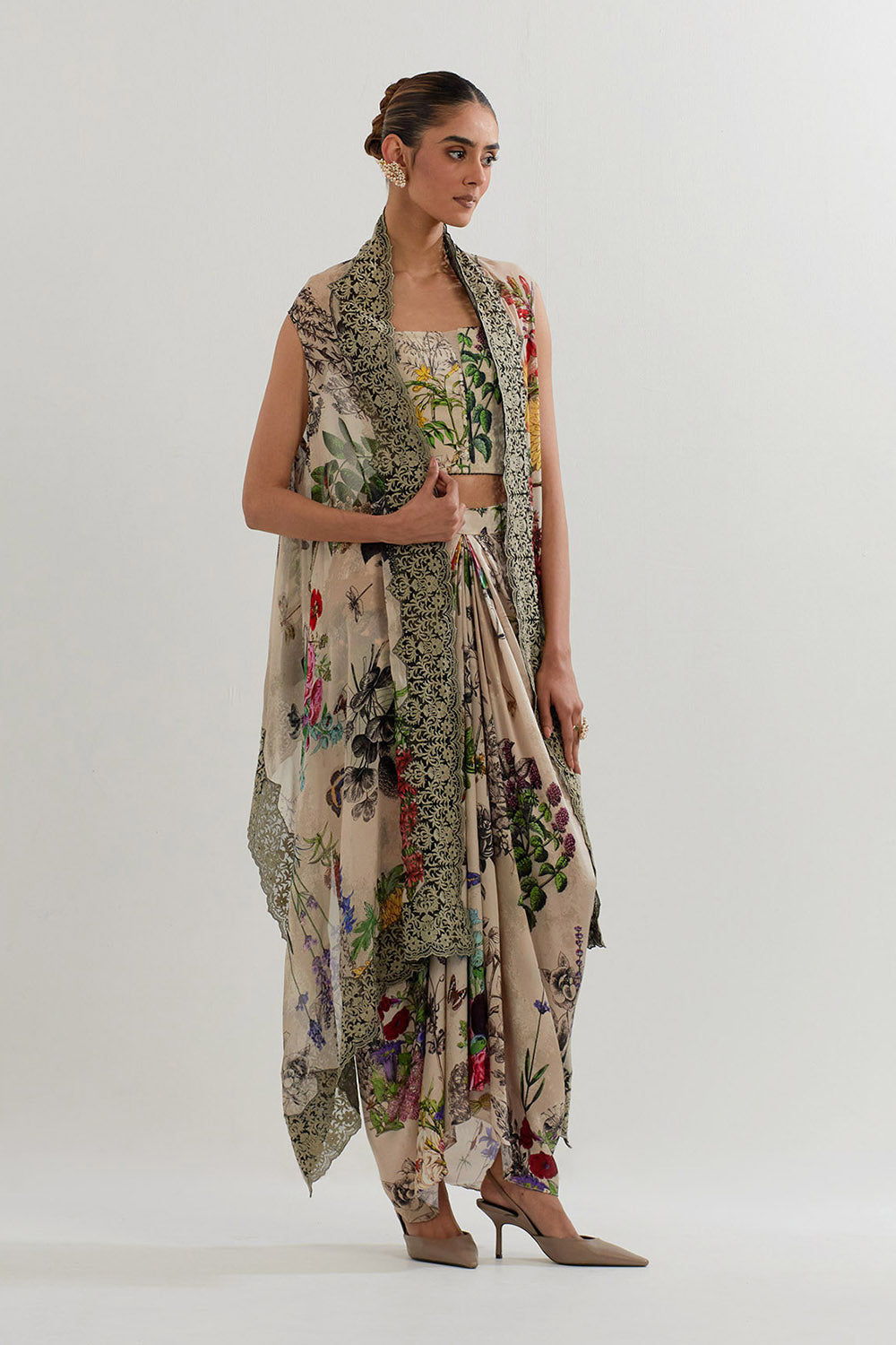 Multi Colour Cape With Skirt