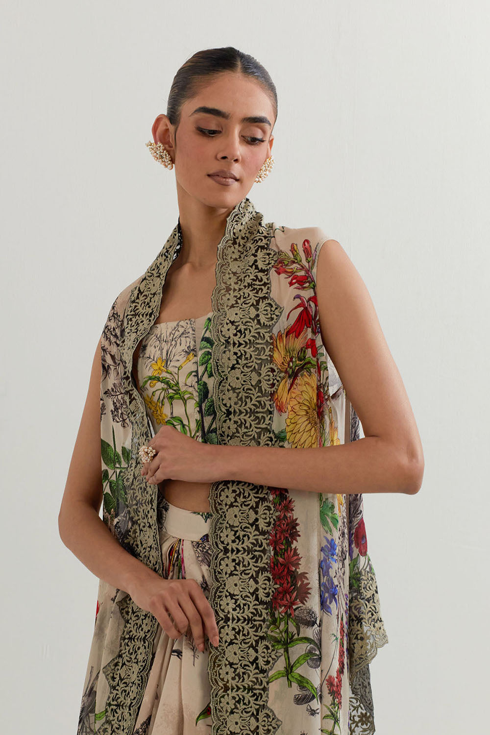 Multi Colour Cape With Skirt