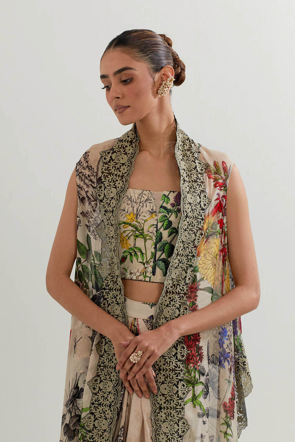 Multi Colour Cape With Skirt