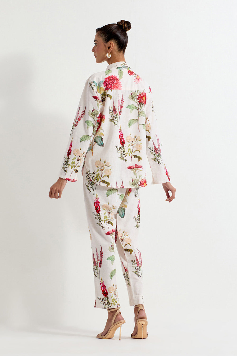 Multi Colour Cotton Linen Jacket With Pants