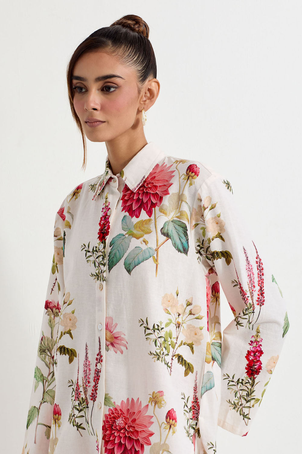 Multi Colour Cotton Linen Jacket With Pants