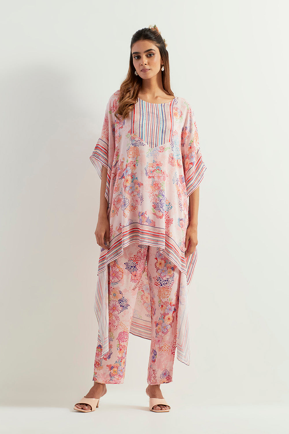 Multi Colour High Low With Pants