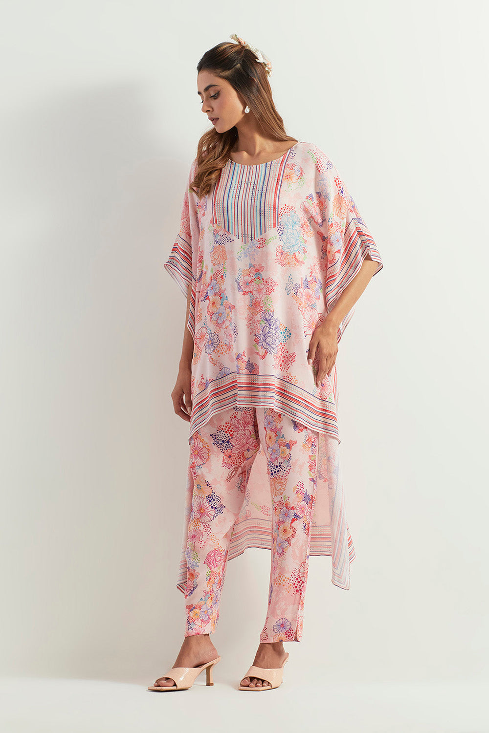 Multi Colour High Low With Pants