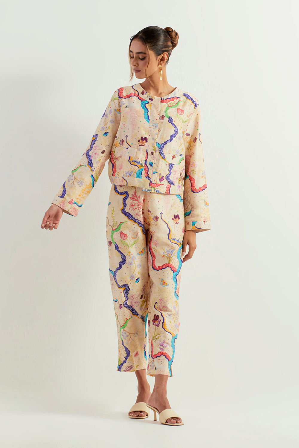Multi Colour Jacket With Pants