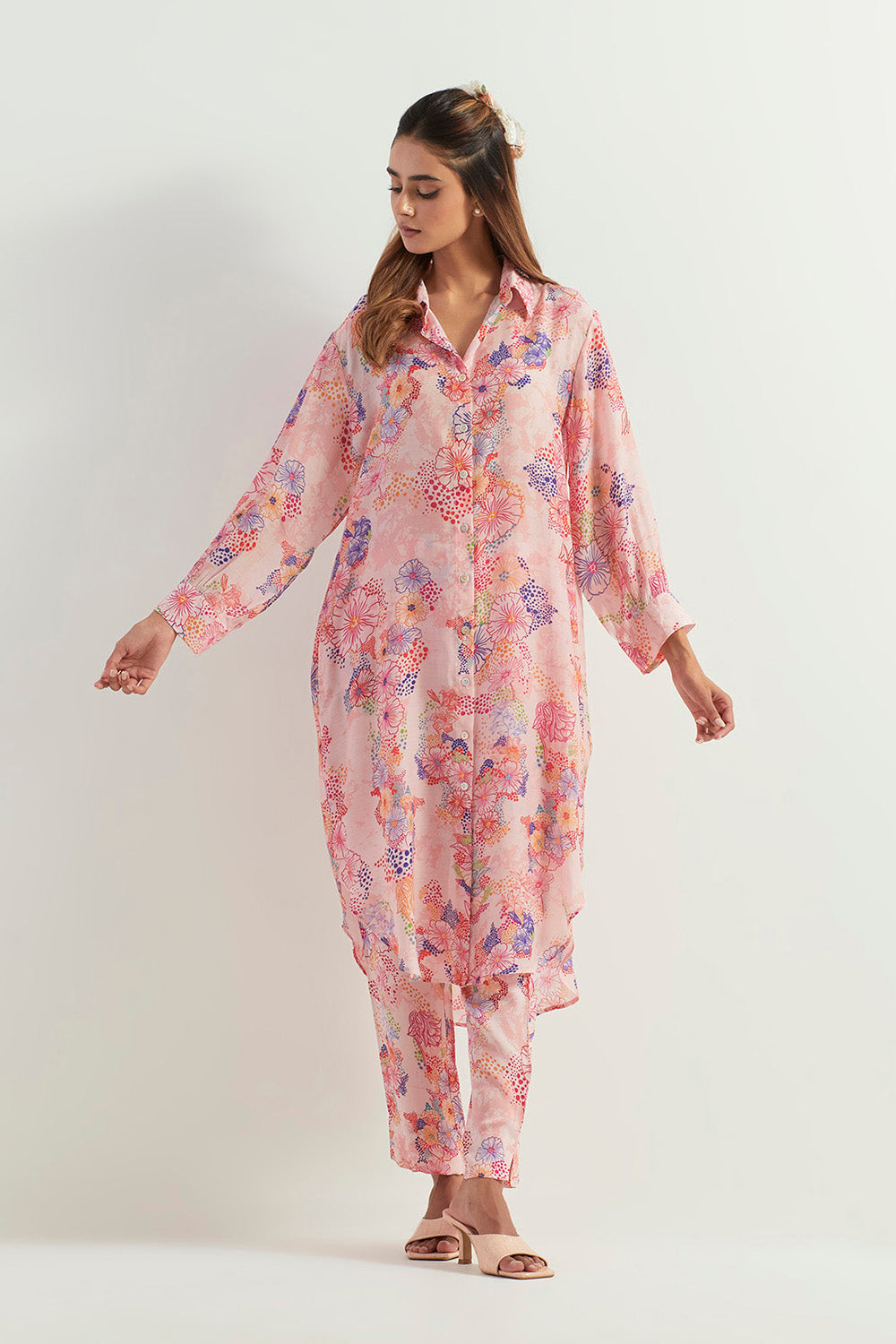 Multi Colour Long Shirt With Pants