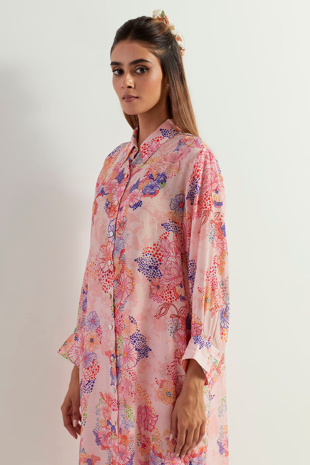Multi Colour Long Shirt With Pants